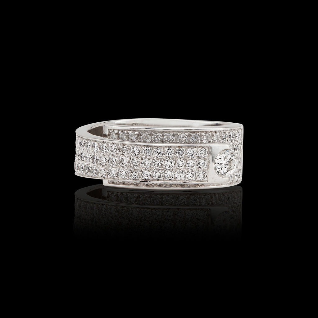 Hans D. Krieger Diamond & 18k White Gold Ring