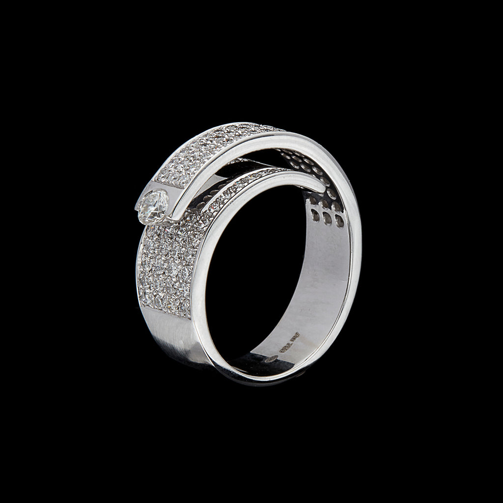 Hans D. Krieger Diamond & 18k White Gold Ring