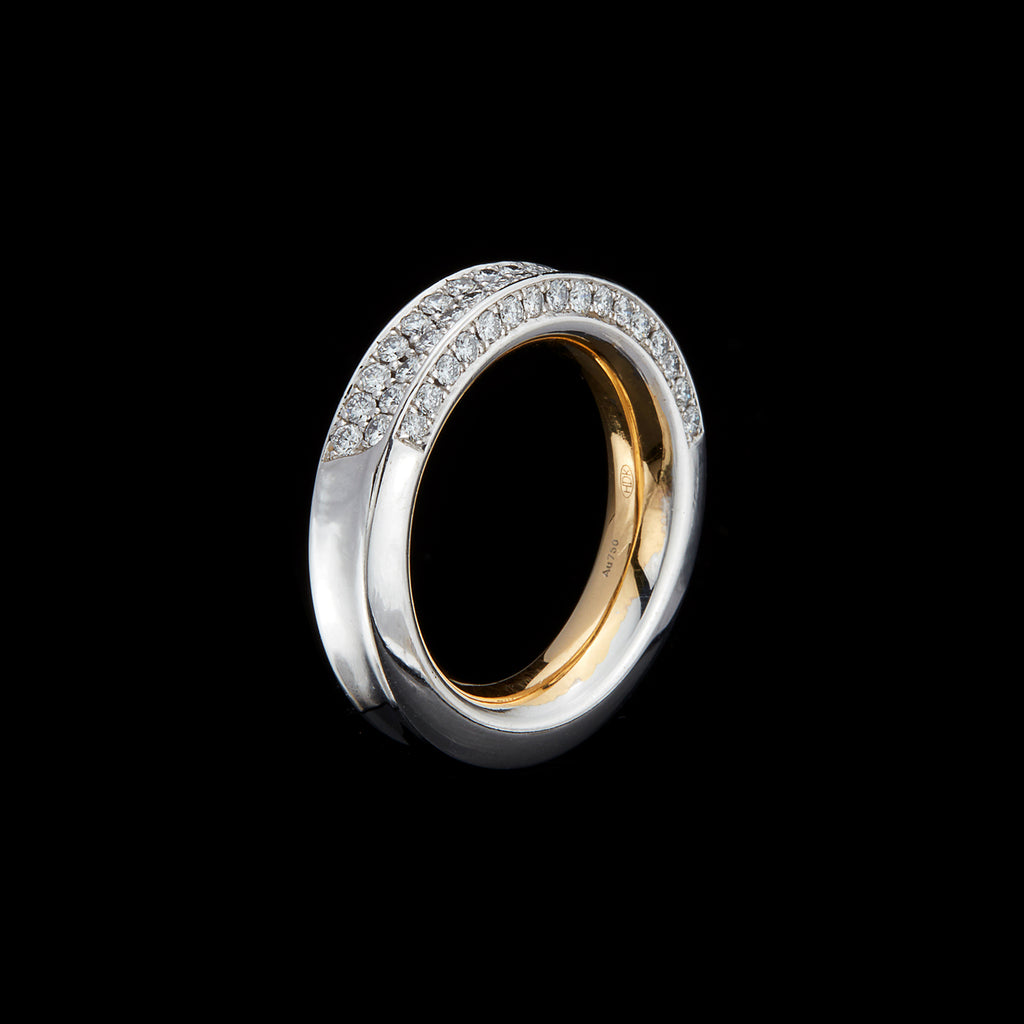 Hans D. Krieger Diamond & 18k Bicolor Gold Ring