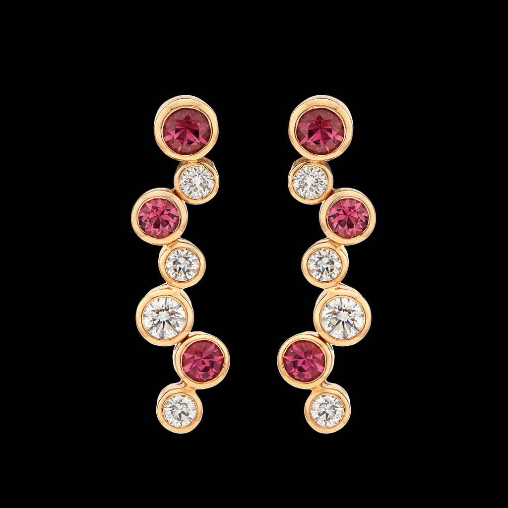 Hans D. Krieger Diamond & Pink Tourmaline Earrings