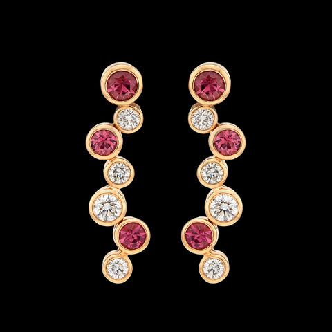 Hans D. Krieger Diamond & Pink Tourmaline Earrings