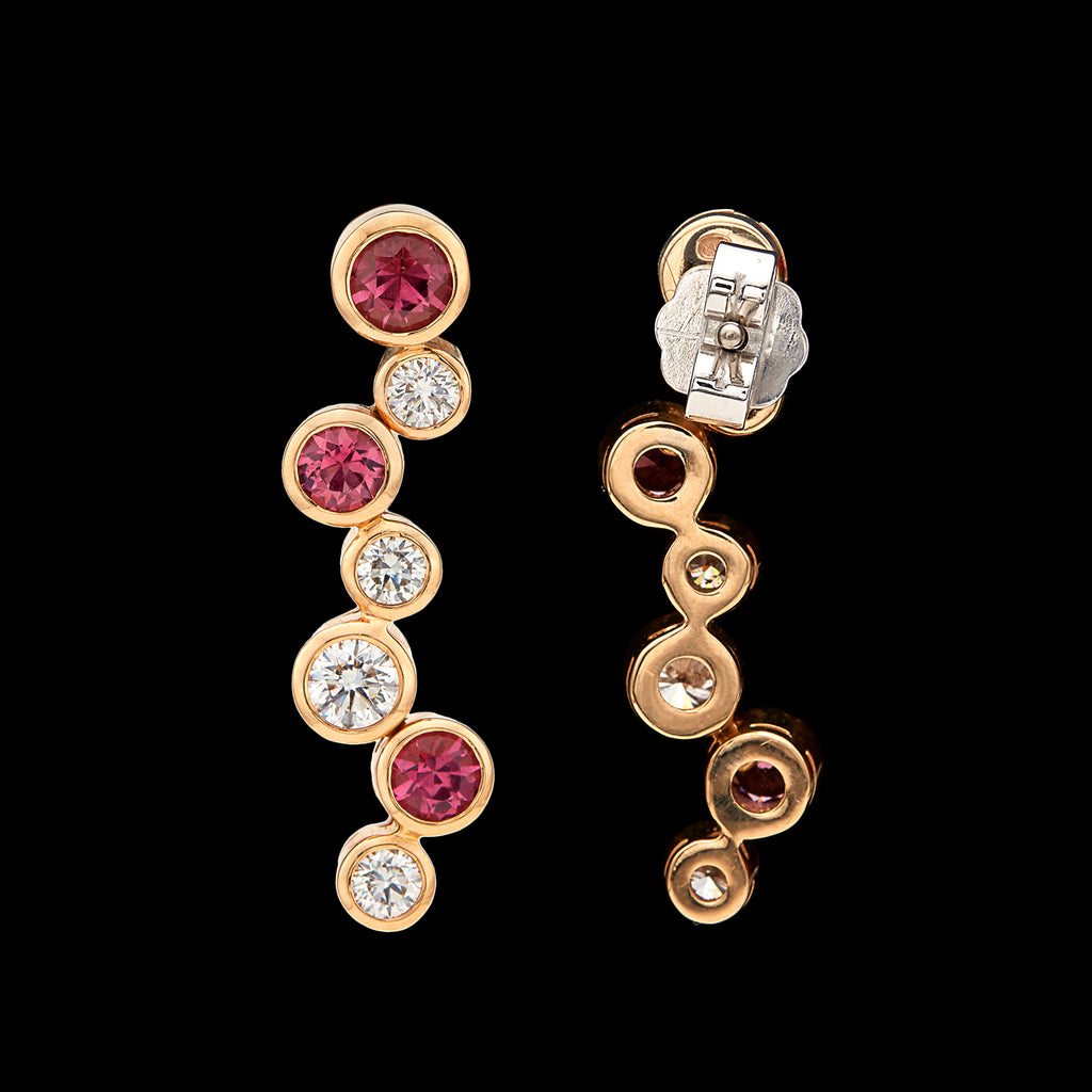Hans D. Krieger Diamond & Pink Tourmaline Earrings
