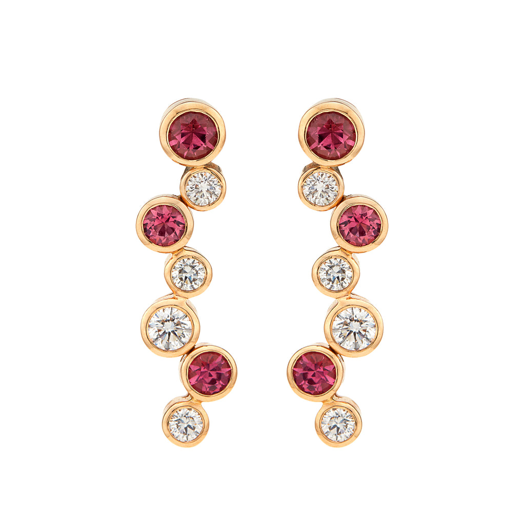 Hans D. Krieger Diamond & Pink Tourmaline Earrings