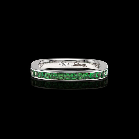 Salavetti Tsavorite Garnet & 18k White Gold Stacking Ring