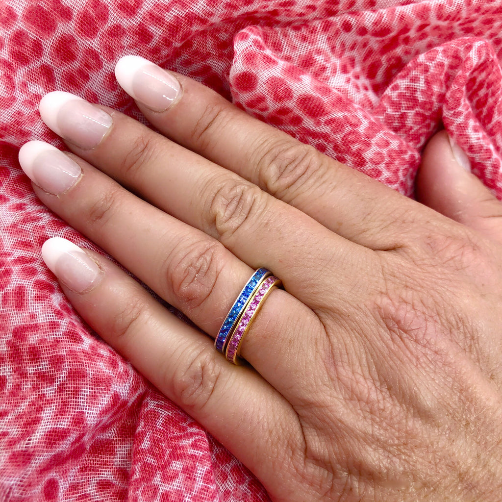 Salavetti Pink Sapphire & 18k Gold Stacking Ring