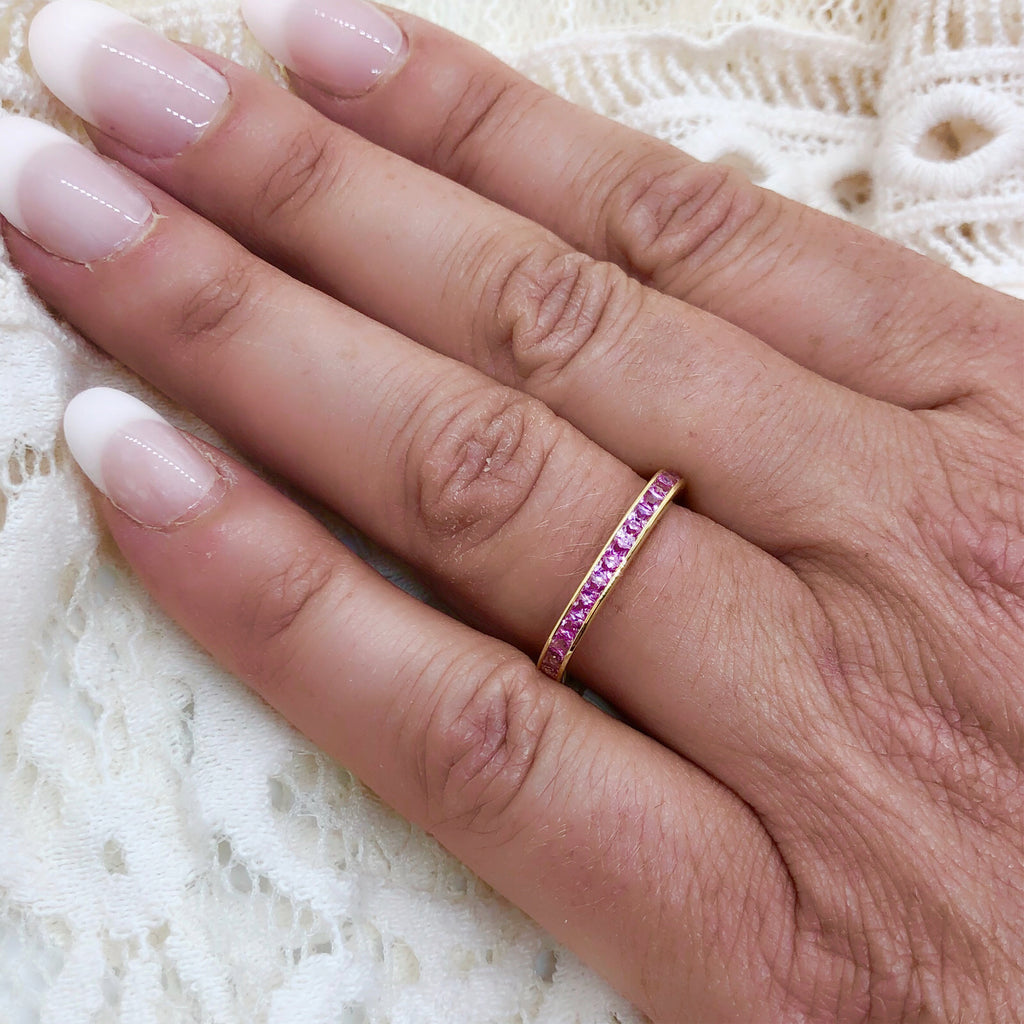 Salavetti Pink Sapphire & 18k Gold Stacking Ring
