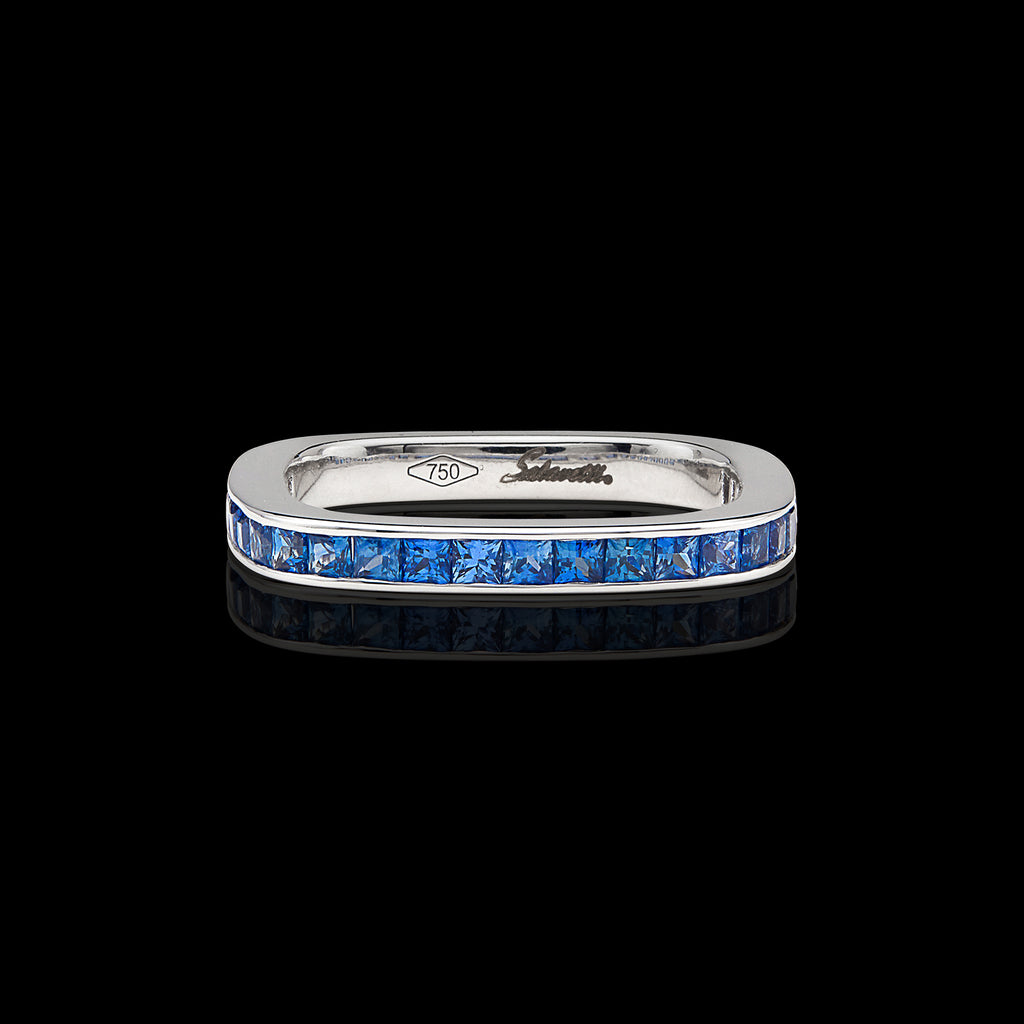 Salavetti Sapphire & 18k White Gold Stacking Ring