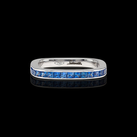 Salavetti Sapphire & 18k White Gold Stacking Ring