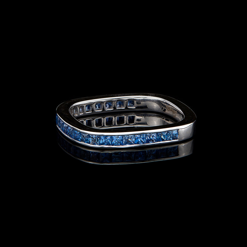 Salavetti Sapphire & 18k White Gold Stacking Ring