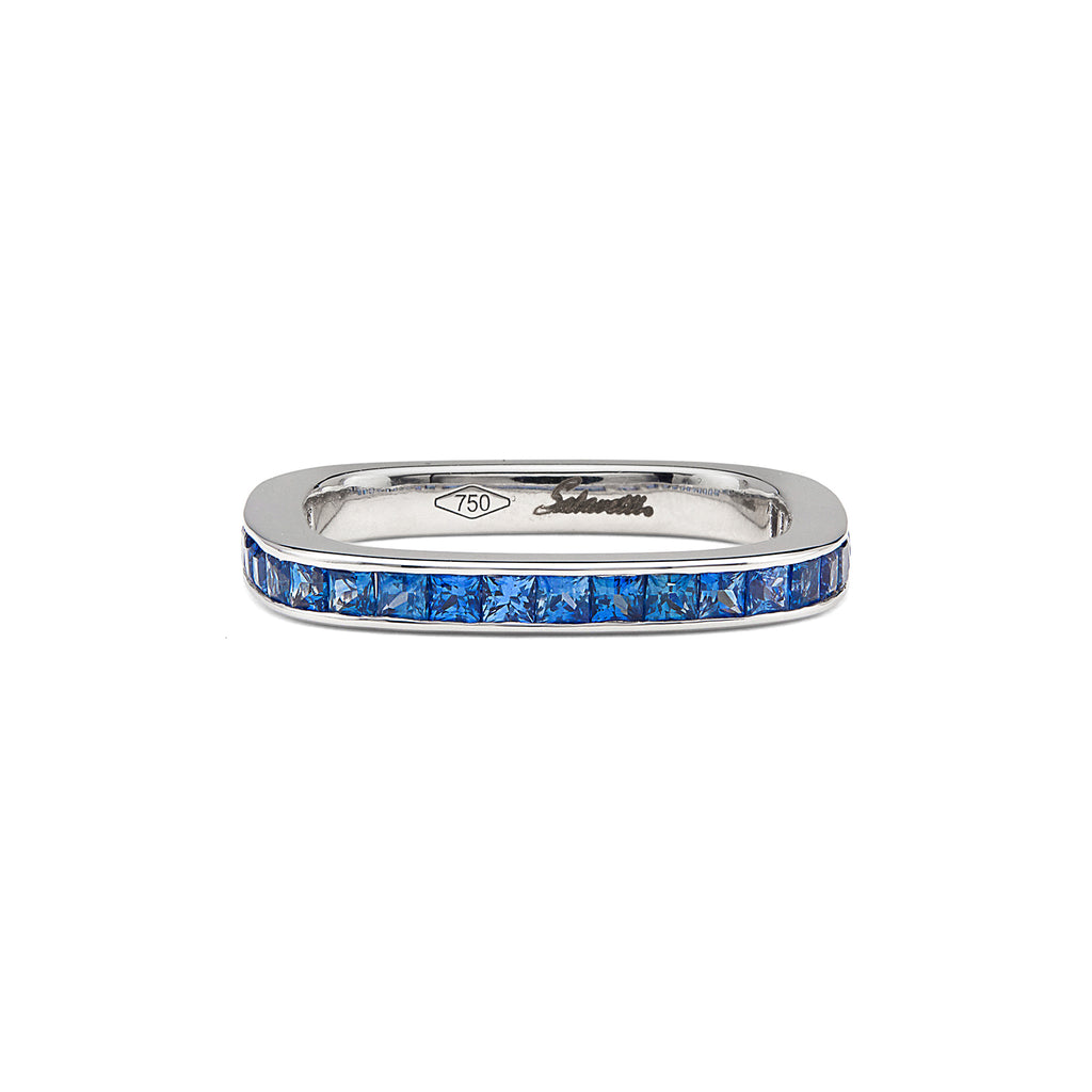 Salavetti Sapphire & 18k White Gold Stacking Ring