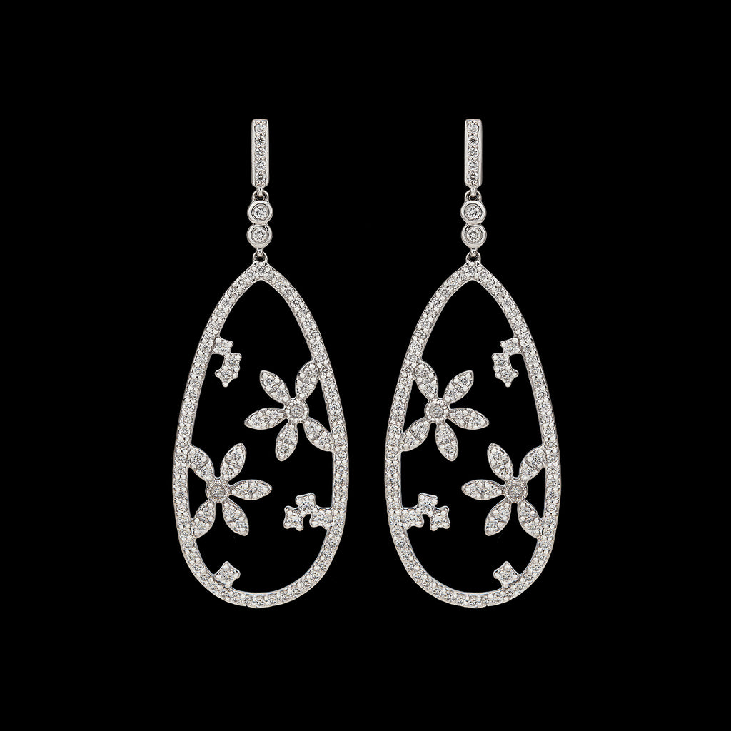 Hans D. Krieger Diamond & 18k White Gold Earrings