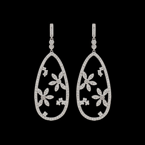 Hans D. Krieger Diamond & 18k White Gold Earrings