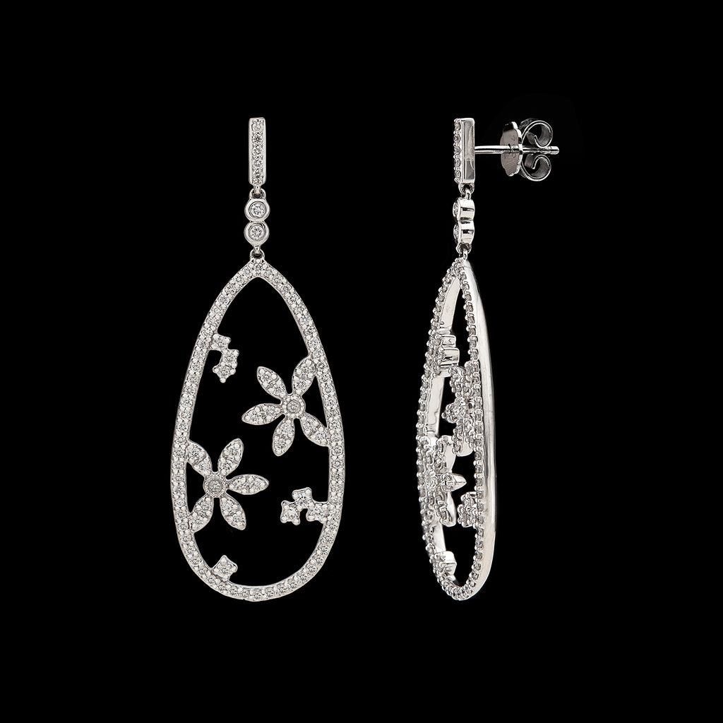 Hans D. Krieger Diamond & 18k White Gold Earrings