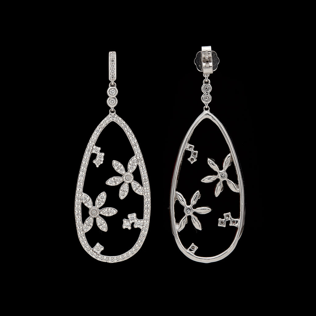 Hans D. Krieger Diamond & 18k White Gold Earrings