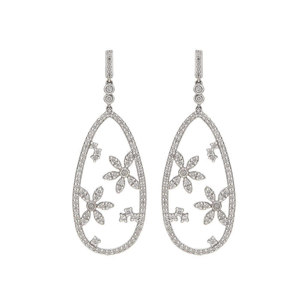 Hans D. Krieger Diamond & 18k White Gold Earrings