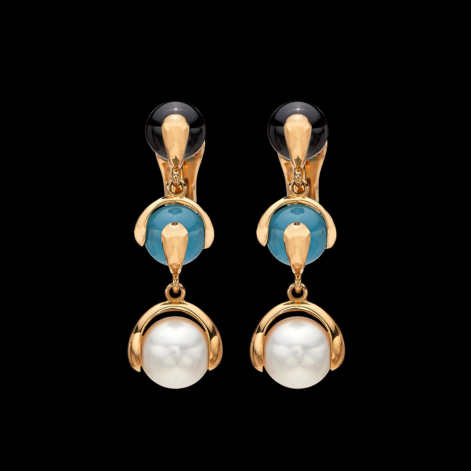 Marina Multi Gem-Set 18k Gold Earrings - Main Image