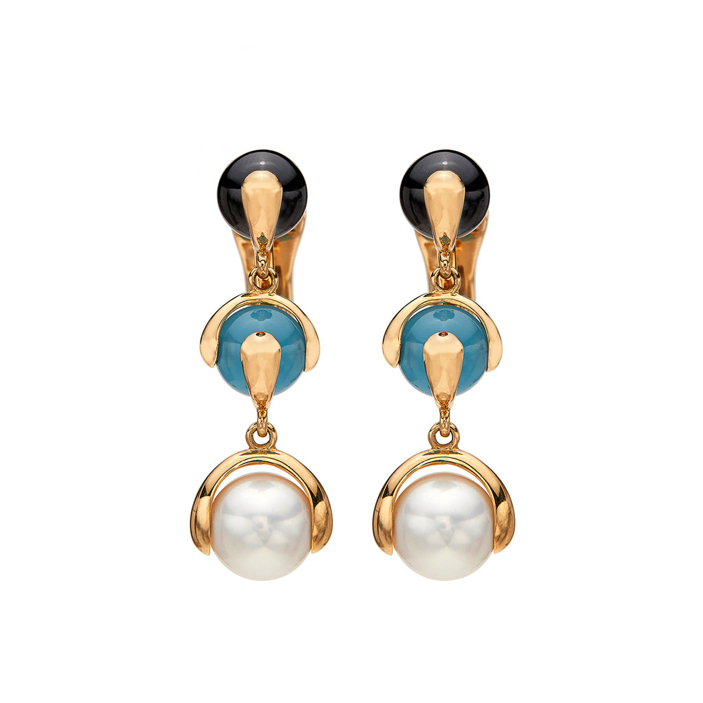 Marina B. Multi Gem-Set & 18k Gold Earrings