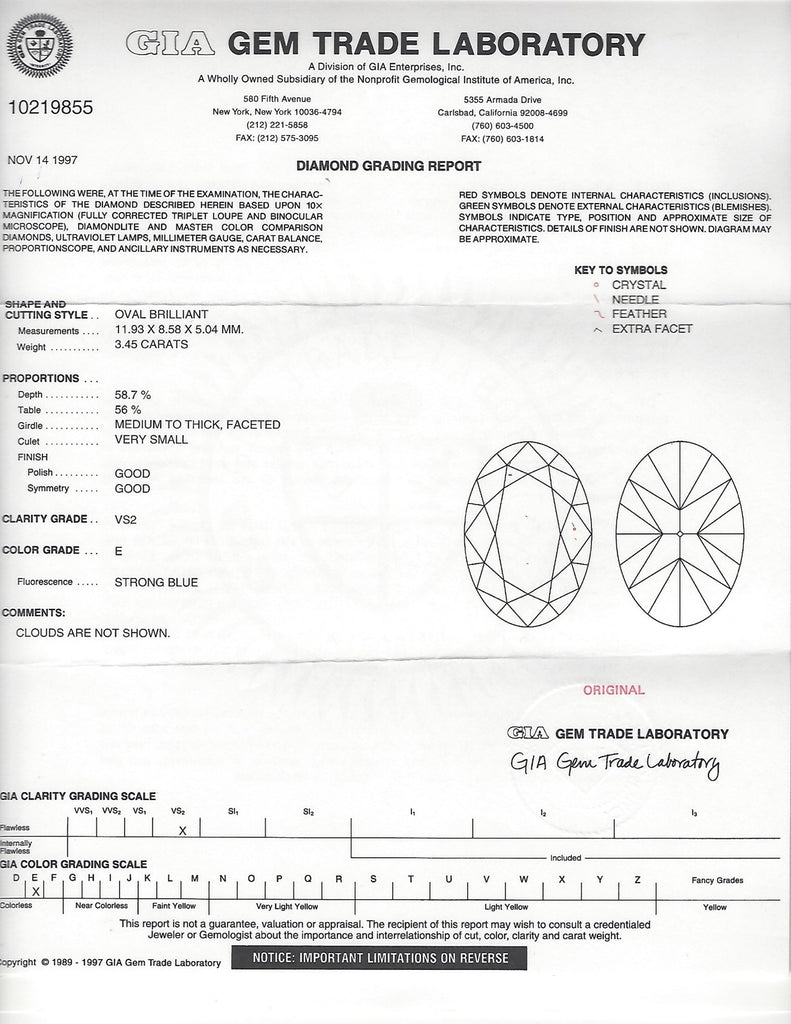 Stunning GIA 3.45-ct E/VS2 Oval Diamond Ring