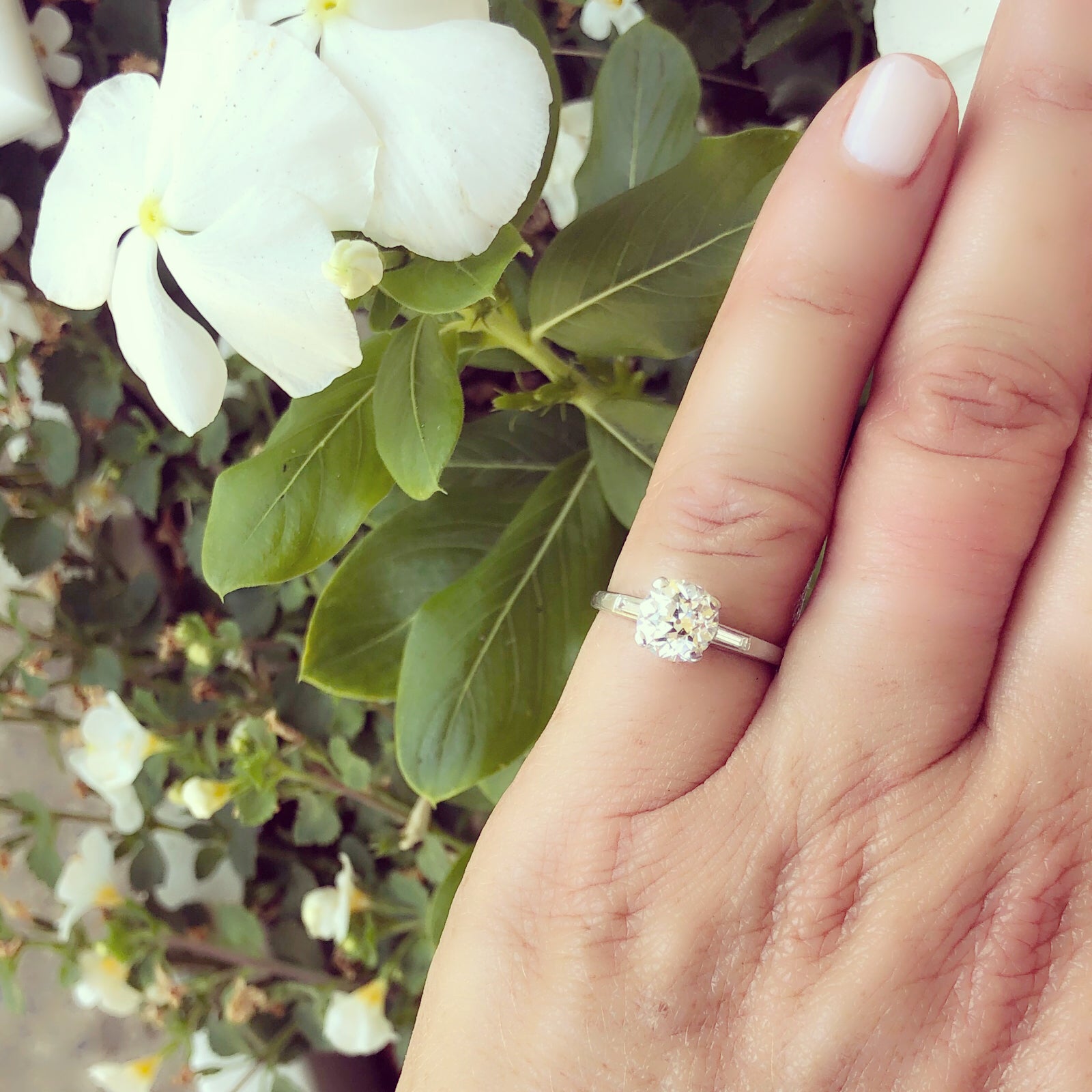 1.63 ct. Old European Cut Diamond Engagement Ring