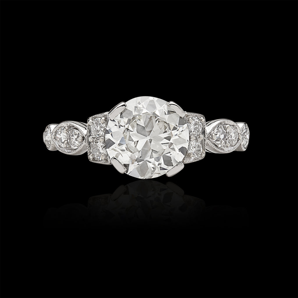 Estate 1.37-ct European Cut Diamond Engagement Ring