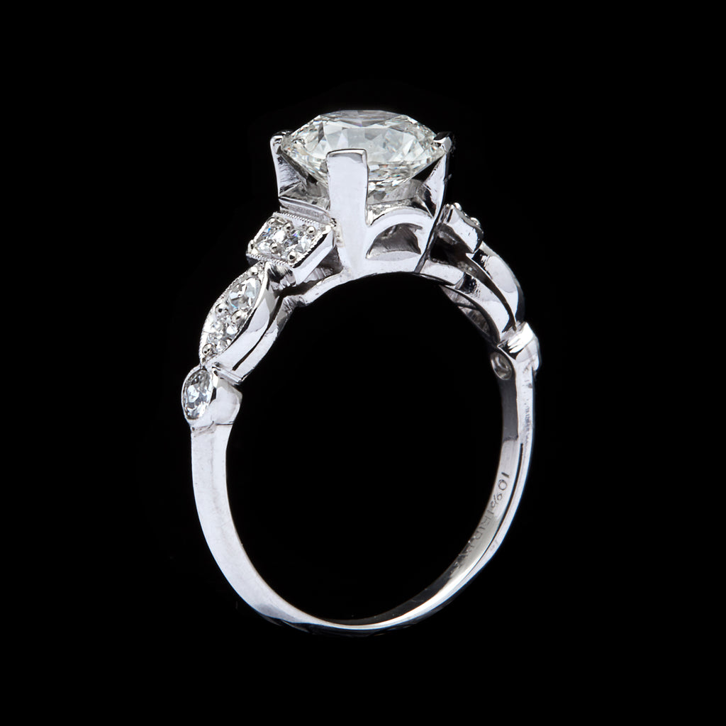 Estate 1.37-ct European Cut Diamond Engagement Ring