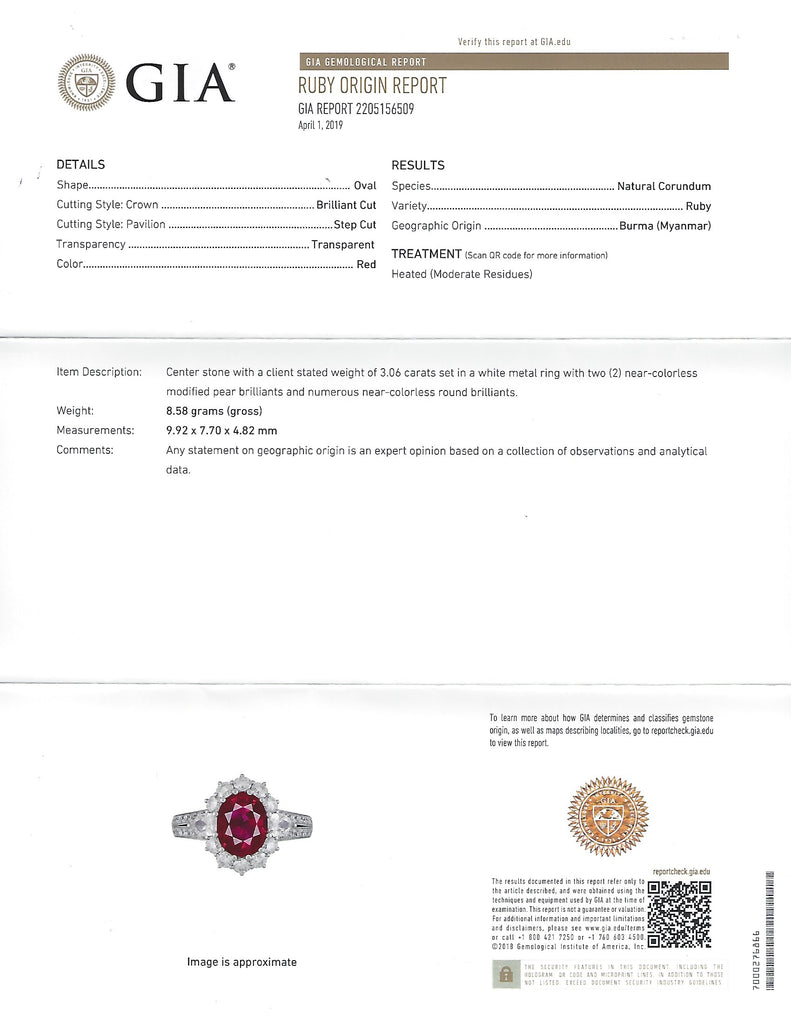 Gorgeous GIA 3.06-ct. Burma Ruby & Diamond Ring