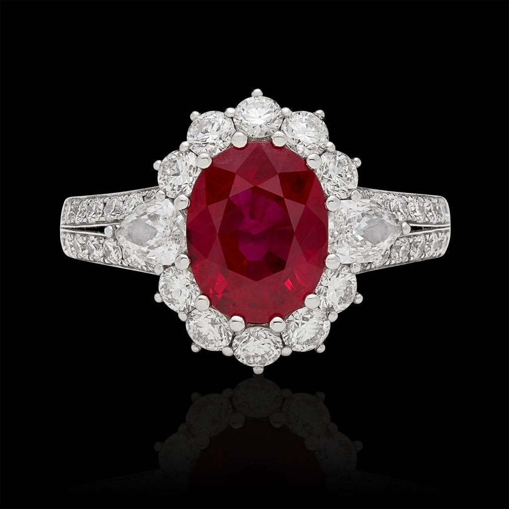 Gorgeous GIA 3.06-ct. Burma Ruby & Diamond Ring