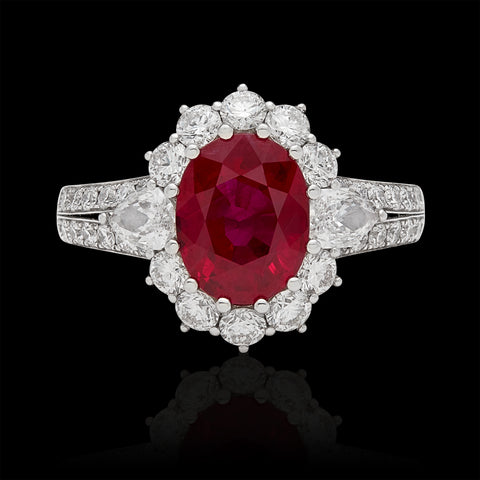 Gorgeous GIA 3.06-ct. Burma Ruby & Diamond Ring