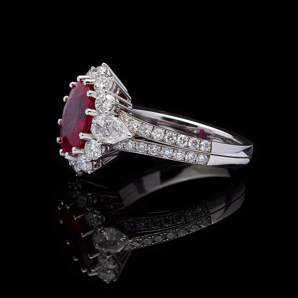 Gorgeous GIA 3.06-ct. Burma Ruby & Diamond Ring