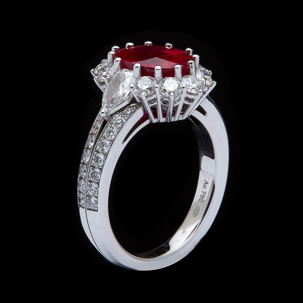 Gorgeous GIA 3.06-ct. Burma Ruby & Diamond Ring