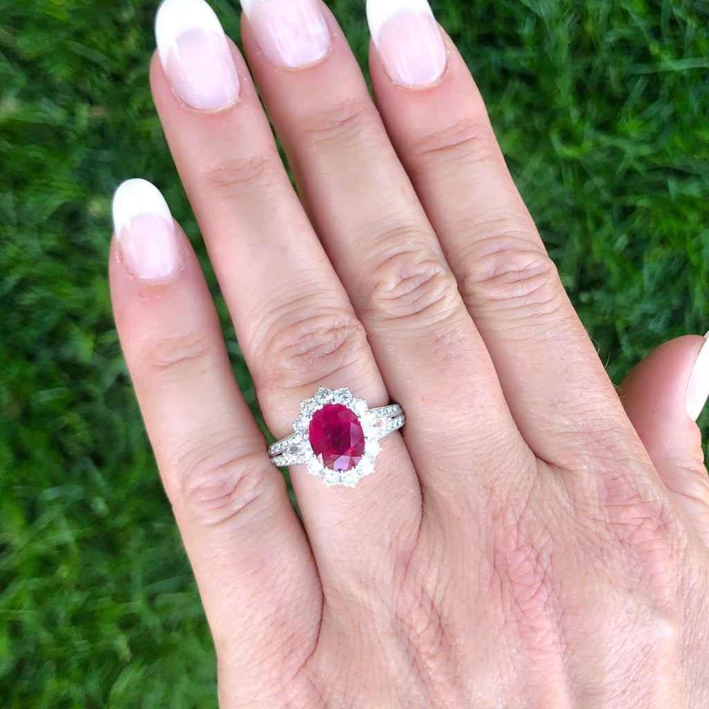 Gorgeous GIA 3.06-ct. Burma Ruby & Diamond Ring