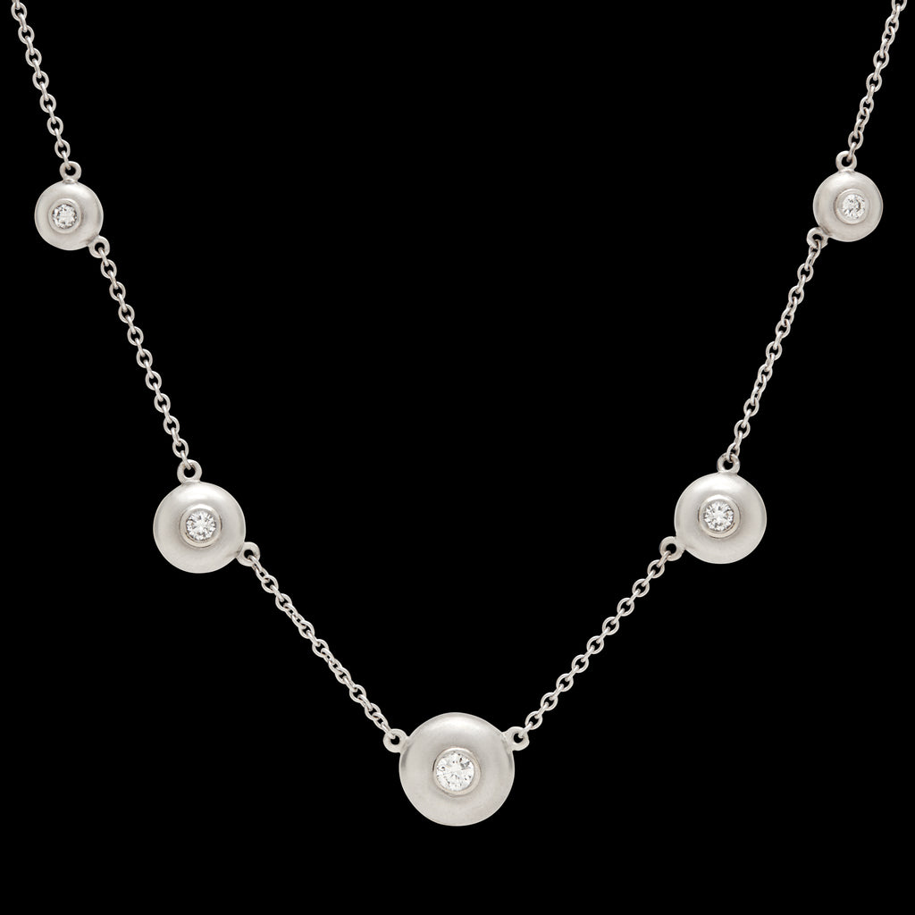Diamond & Sapphire Reversible White Gold Necklace