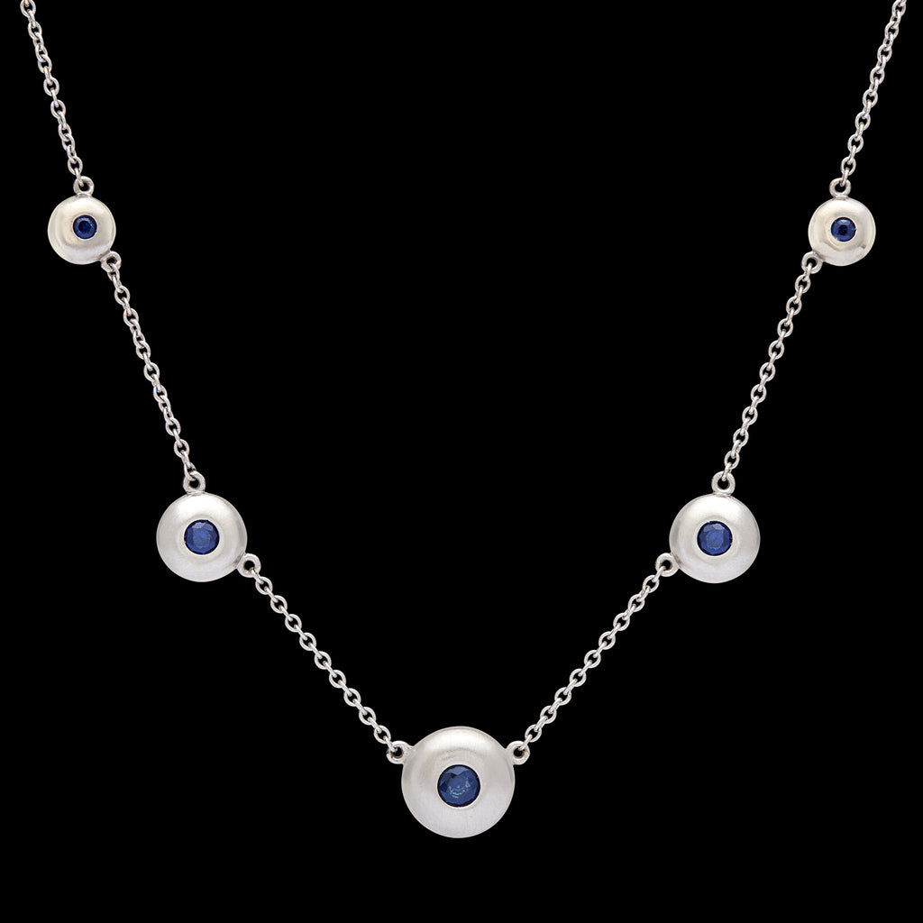 Diamond & Sapphire Reversible White Gold Necklace