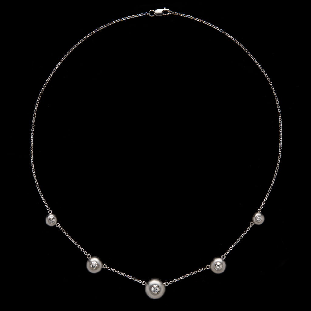 Diamond & Sapphire Reversible White Gold Necklace
