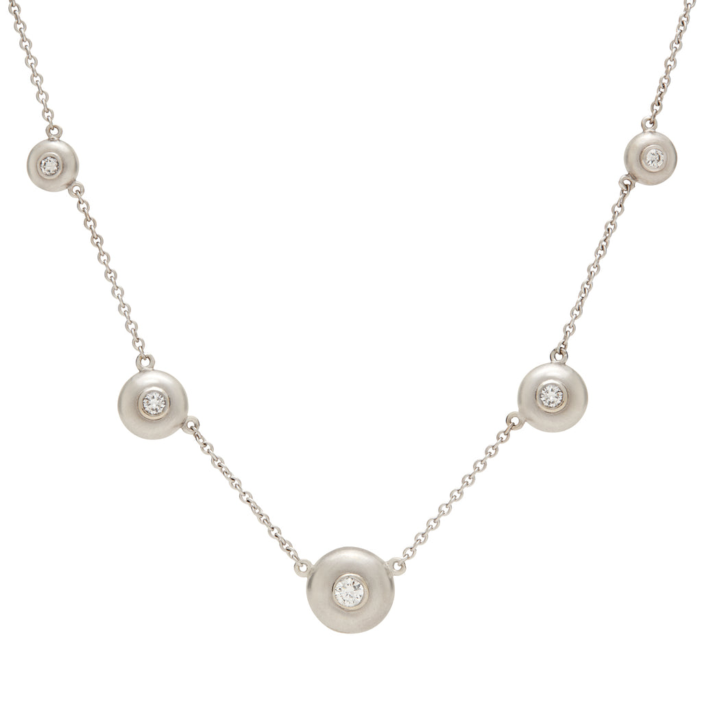 Diamond & Sapphire Reversible White Gold Necklace