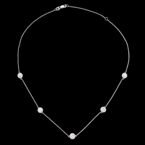 Gorgeous 2.65ct 18kt White Gold Diamonds By The Yard Necklace