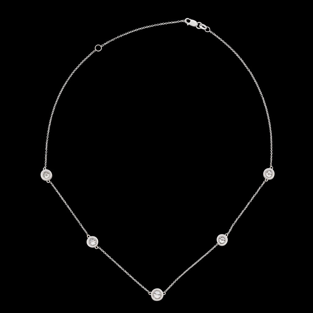 Gorgeous 2.65ct 18kt White Gold Diamonds By The Yard Necklace