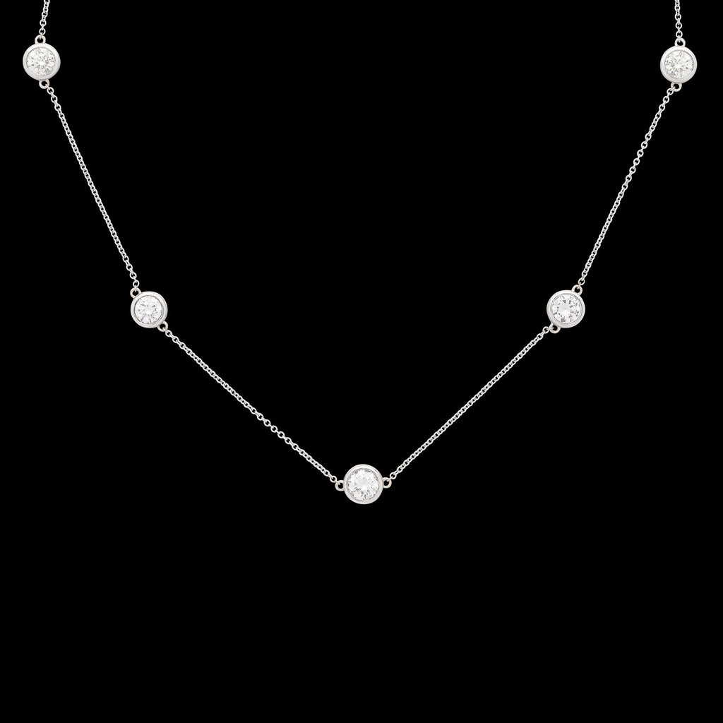 Gorgeous 2.65ct 18kt White Gold Diamonds By The Yard Necklace