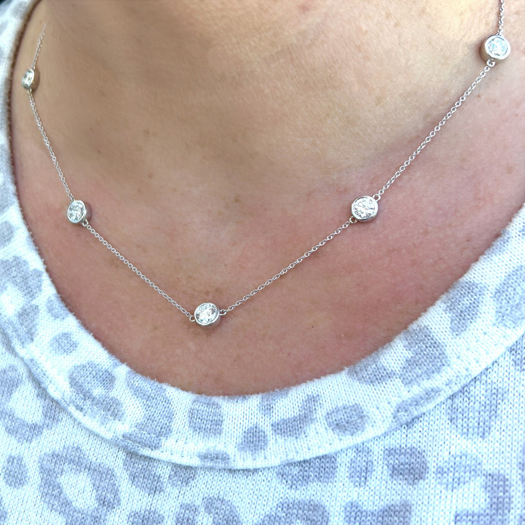 Gorgeous 2.65ct 18kt White Gold Diamonds By The Yard Necklace