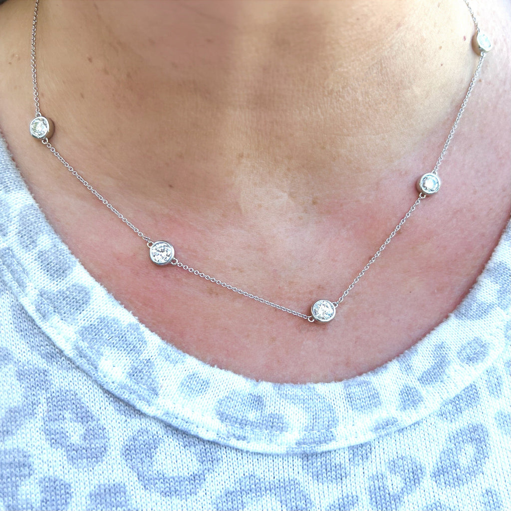 Gorgeous 2.65ct 18kt White Gold Diamonds By The Yard Necklace