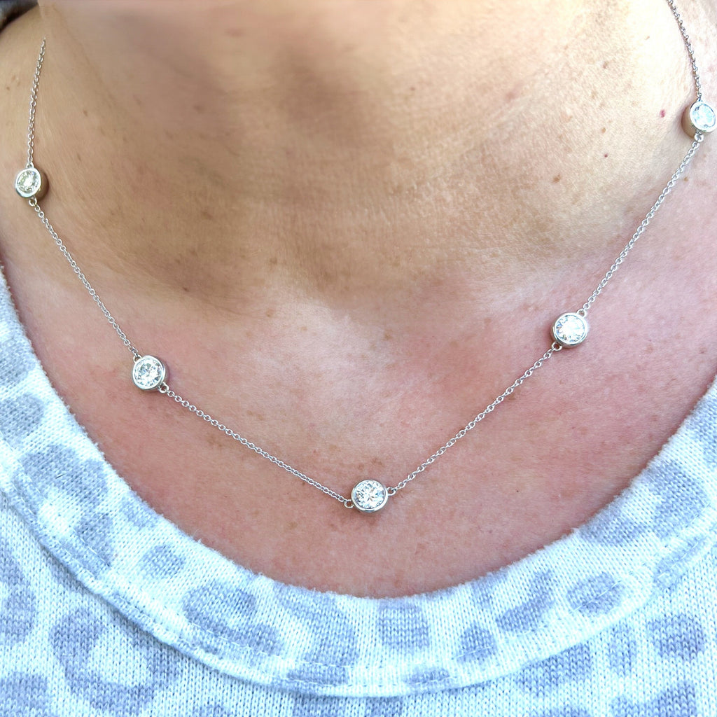 Gorgeous 2.65ct 18kt White Gold Diamonds By The Yard Necklace