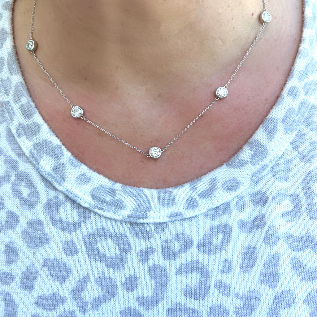 Gorgeous 2.65ct 18kt White Gold Diamonds By The Yard Necklace