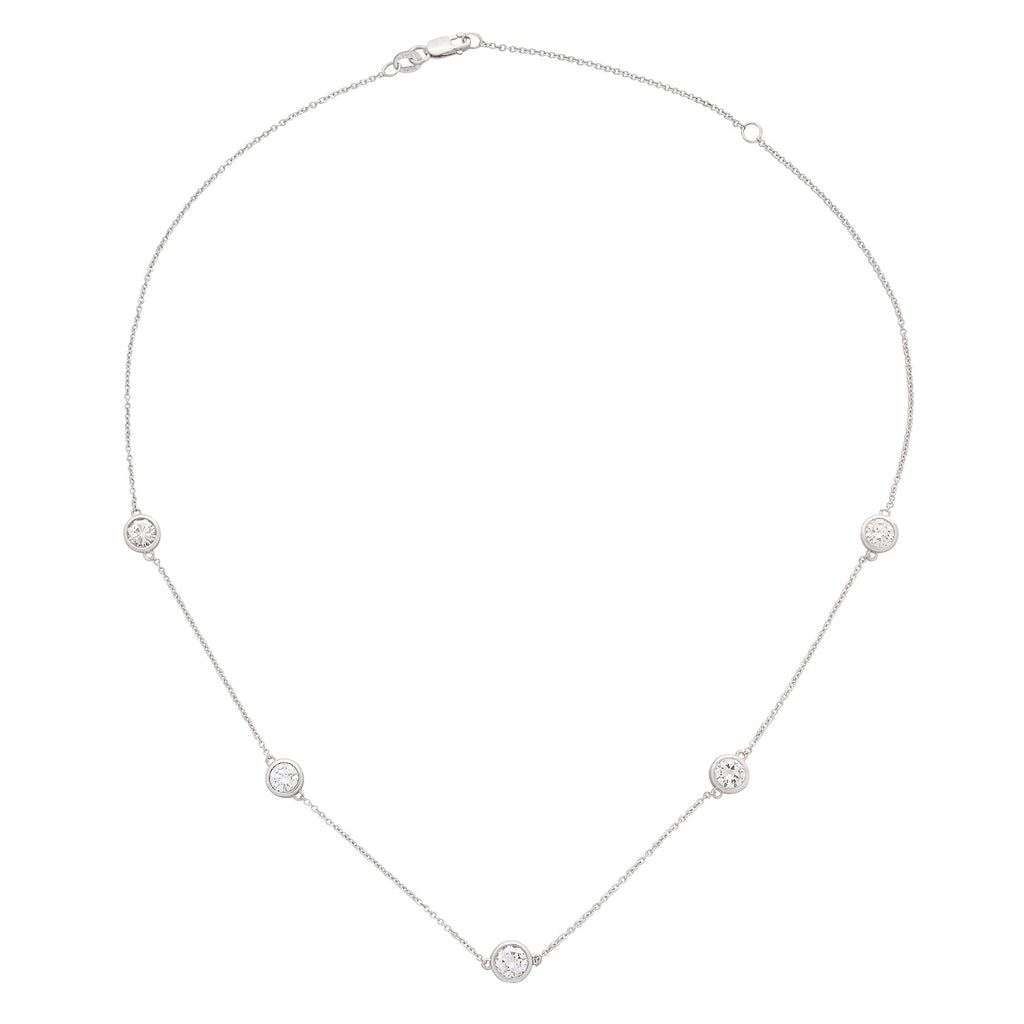 Gorgeous 2.65ct 18kt White Gold Diamonds By The Yard Necklace