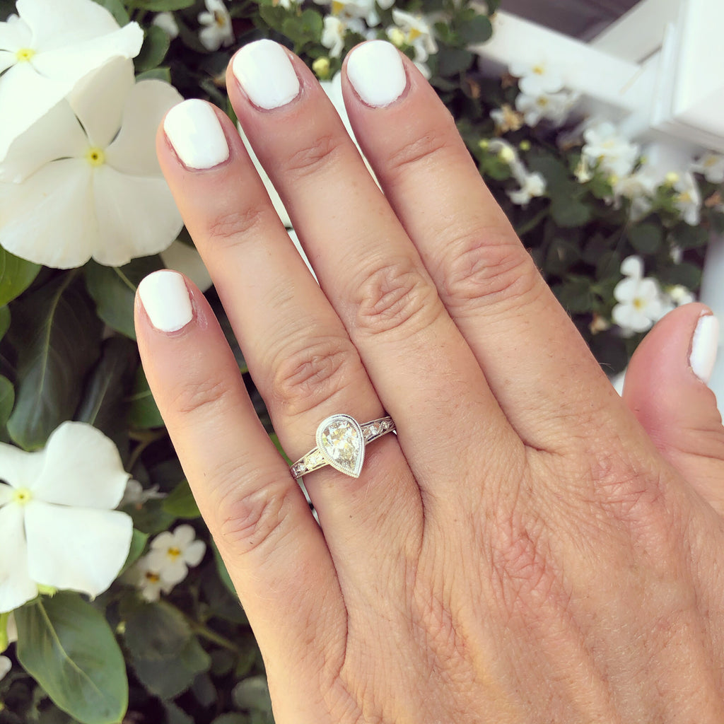 1.08-ct Pear Shape Diamond Platinum Ring