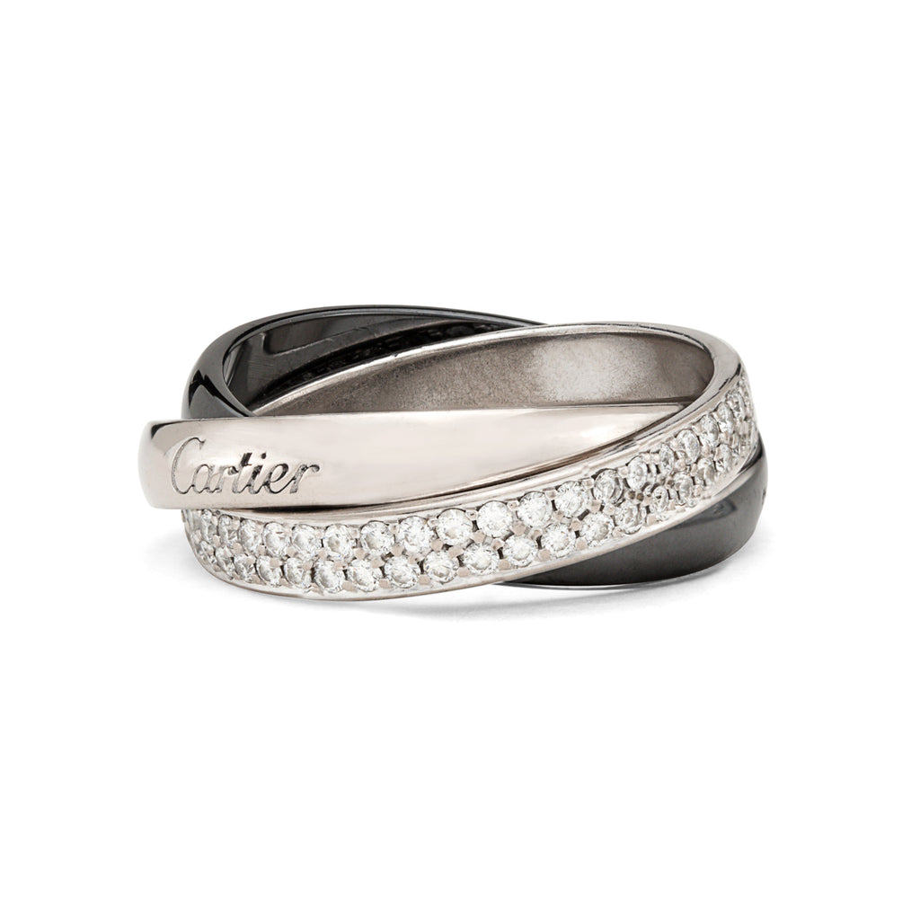 Cartier Diamond & Ceramic Trinity Ring