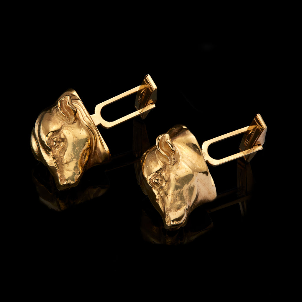 Custom Designed Bull Market Gold Cufflinks