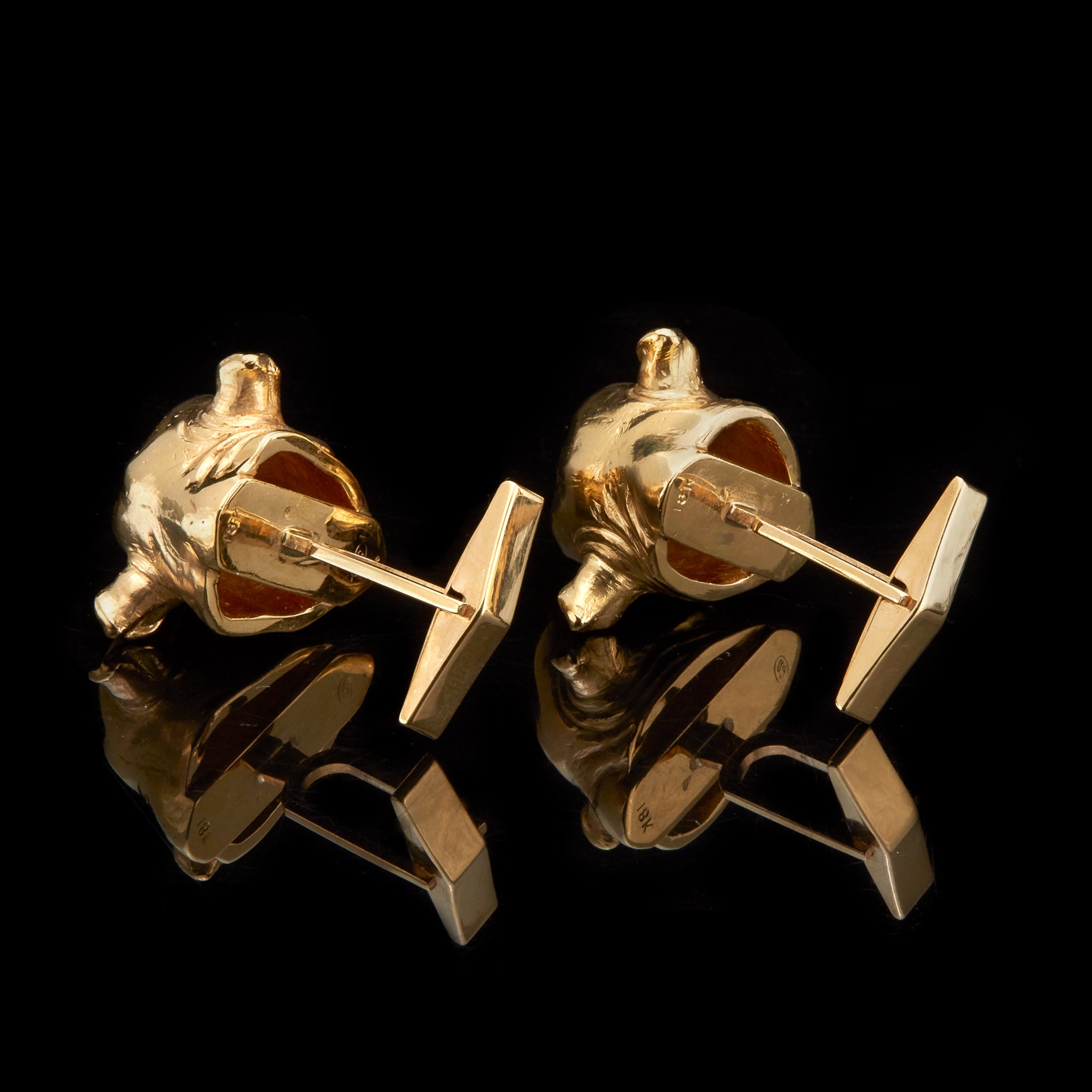 Bull & Bear Gold Tone Cufflinks - Financial Theme Men's Jewelry Accessory - View #4