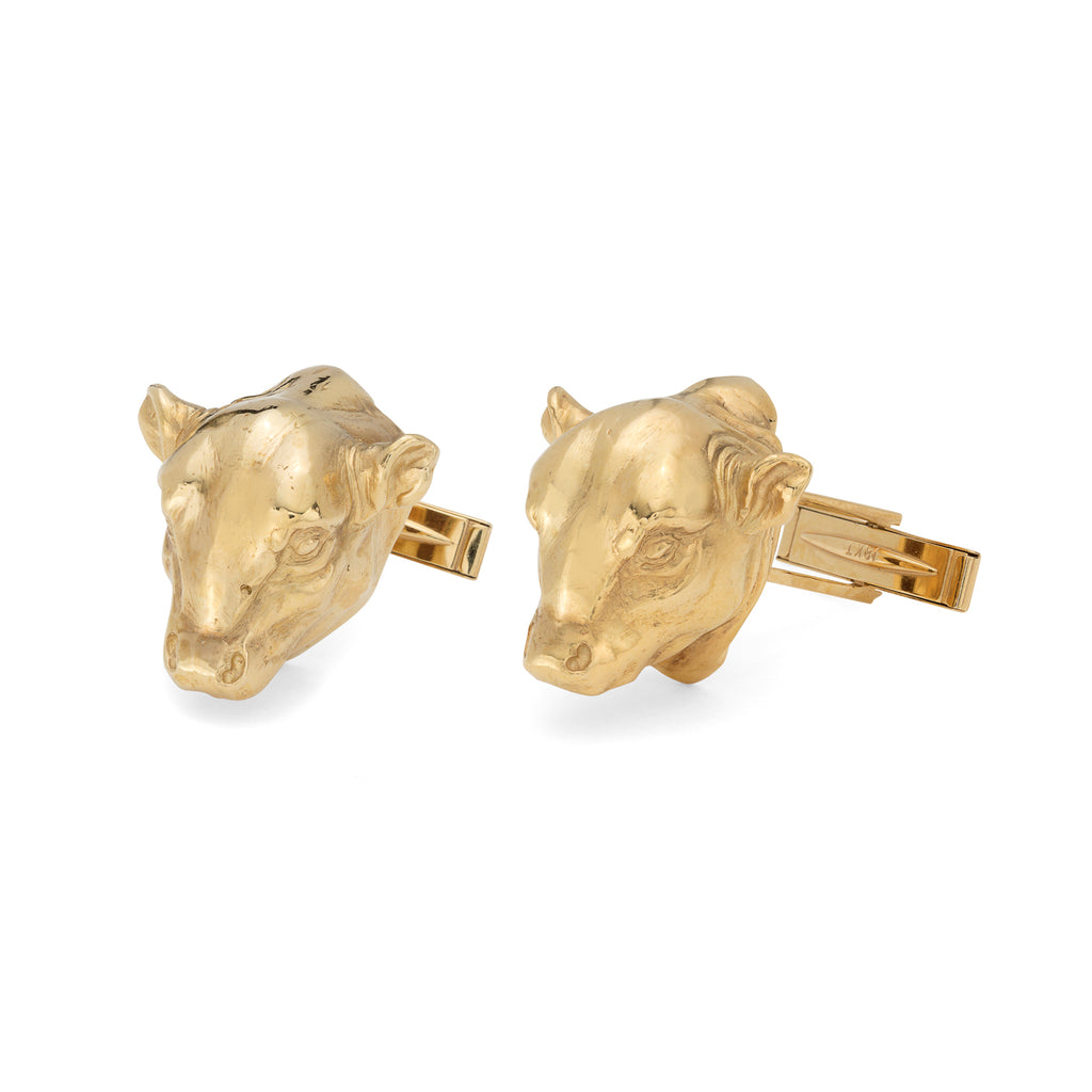 Custom Designed Bull Market Gold Cufflinks