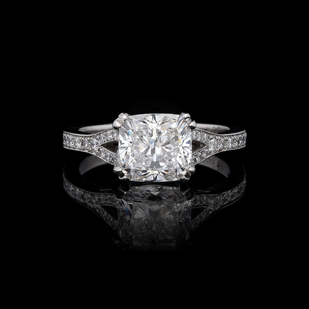 GIA 2.50-cts F/VS1 Cushion Diamond Engagement Ring