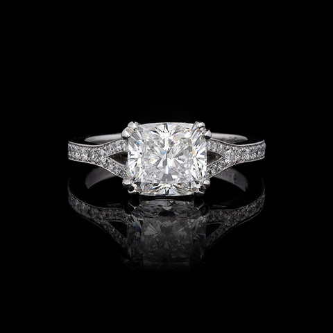 GIA 2.50-cts F/VS1 Cushion Diamond Engagement Ring